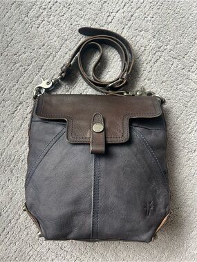 Frye Two-Tone Leather Messenger Crossbody